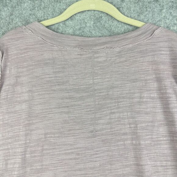We The Free People Sundance Slub Tee Womens S Lilac Distressed Boho VNeck NEW - Picture 12 of 15